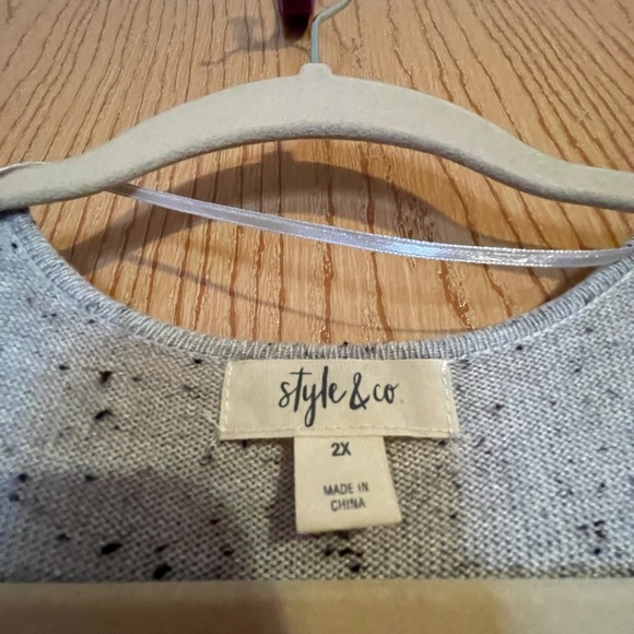 Gray cascading open front cardigan with ruffle cuffed sleeves - Picture 6 of 7